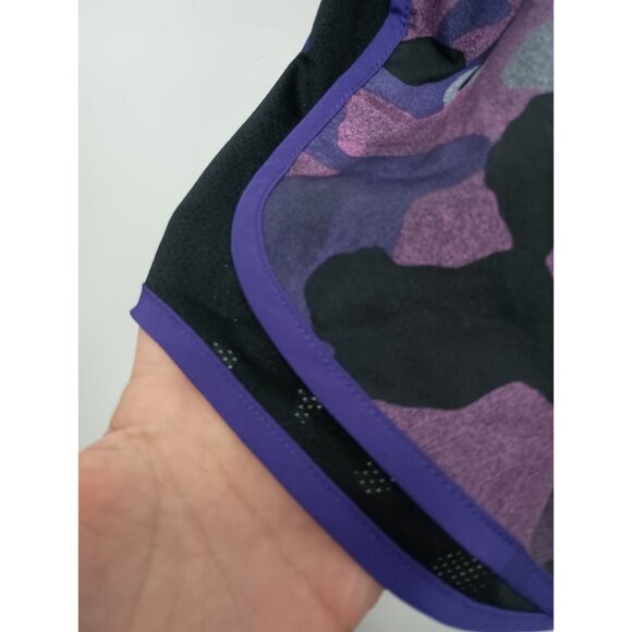 Nike Dri Fit Womens Shorts Size 1X Purple Black Camouflage Lined Mesh Activewear - Picture 3 of 7